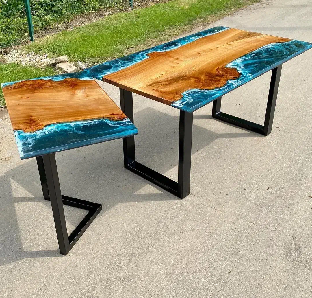 جلو مبلی و عسلی چوب و رزین|مبلمان خانگی و میز عسلی|رشت, شهرک صنعتی|دیوار