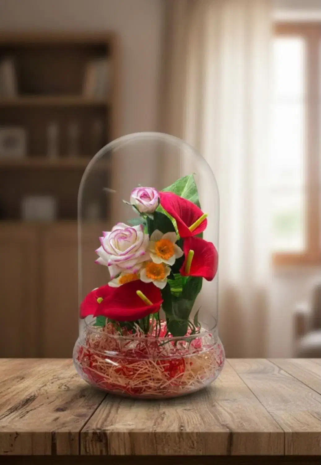 تراریوم با گل مصنوعی|گل مصنوعی|سبزوار, فقیه سبزواری|دیوار