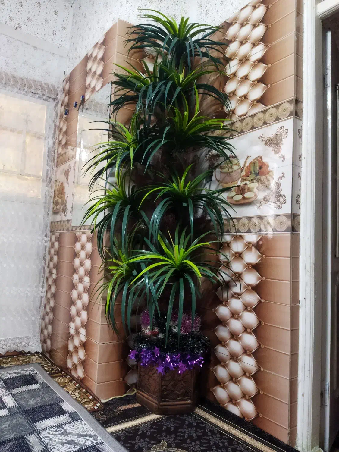 درخته نخل|گل مصنوعی|سلماس, |دیوار