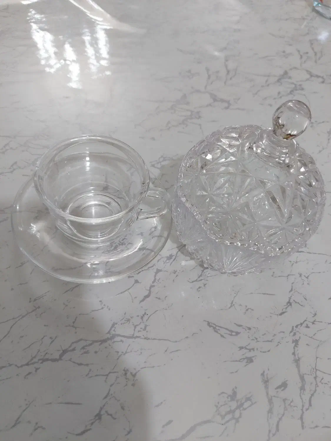 فنجون نعلبکی فرانسه و قندان سوگا ژاپن|ظروف سرو و پذیرایی|تهران, نیکنام|دیوار