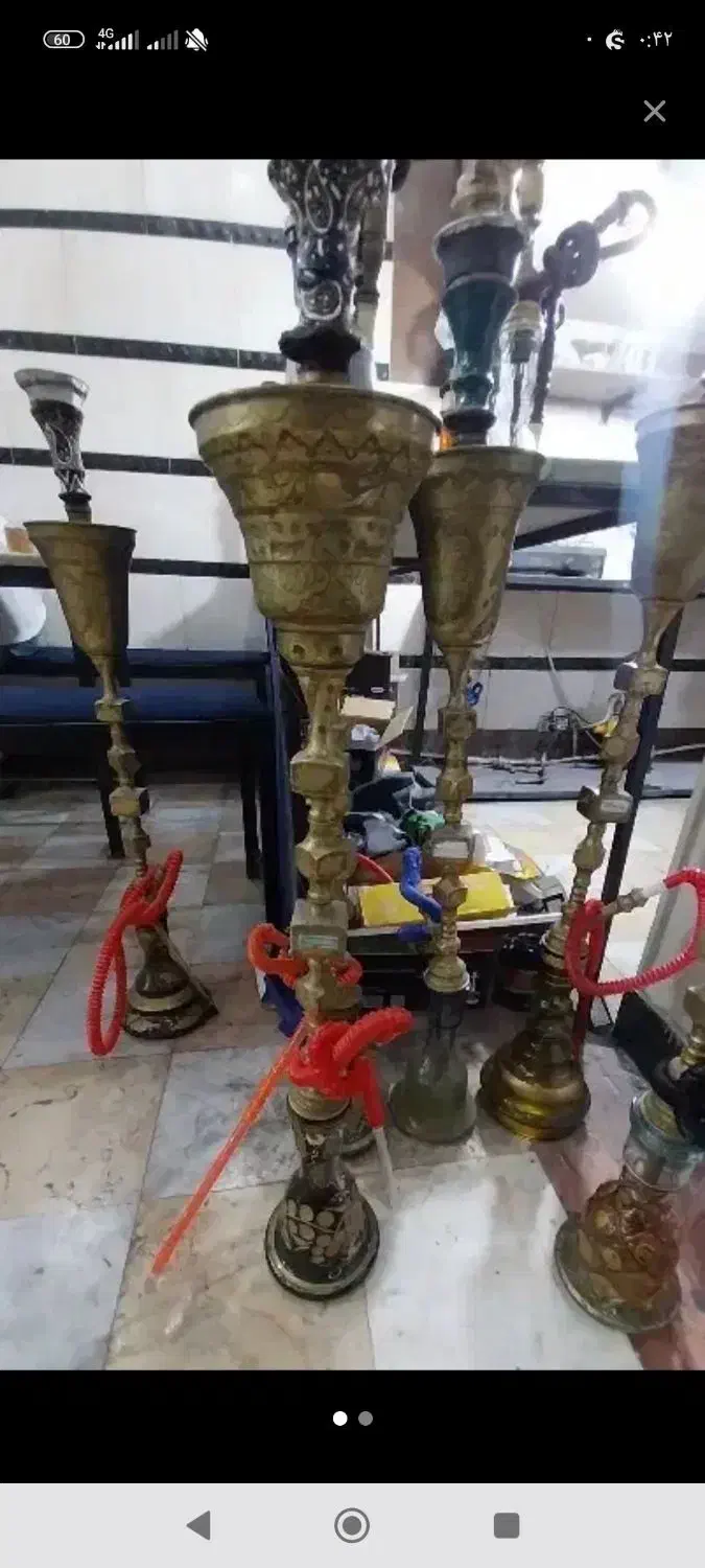 قلیان قدی برنز|کلکسیون اشیاء عتیقه|اردبیل, |دیوار