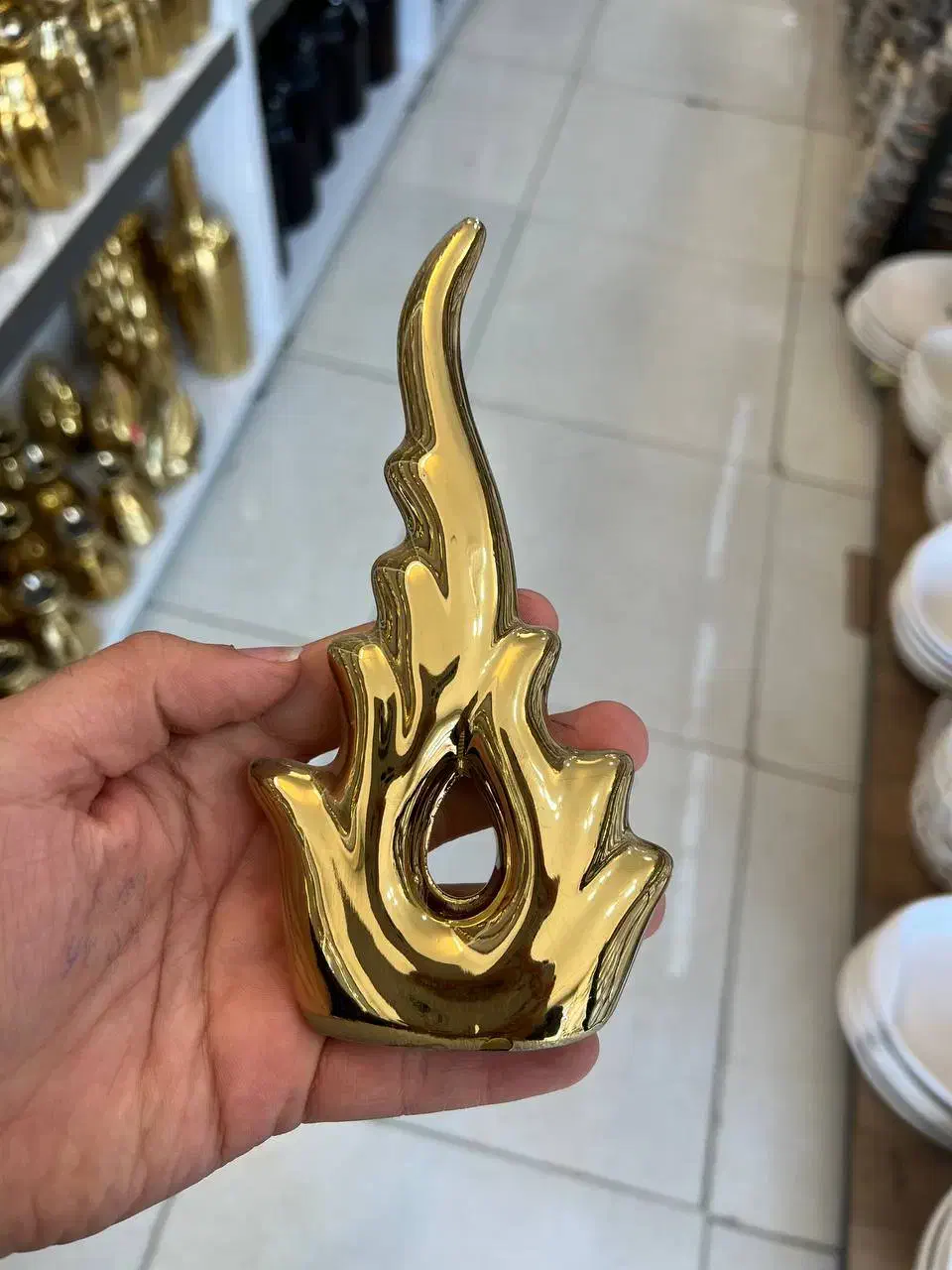 دکوری شعله طلایی|مجسمه، تندیس، ماکت|مشهد, سازمان آب|دیوار