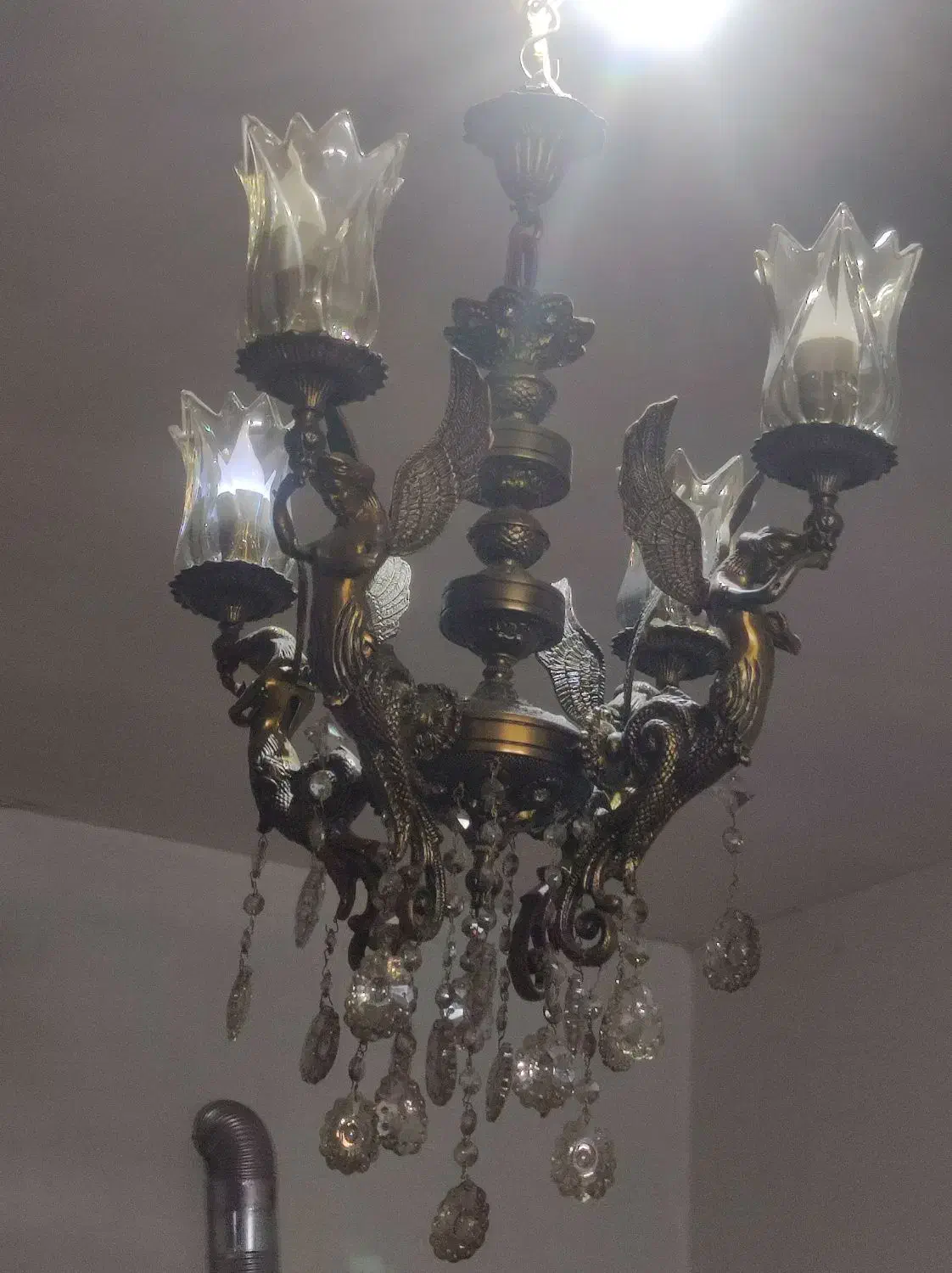 لوستر برنز فرشته|لوستر و چراغ آویز|نظرآباد, شهرک سید جمال الدین|دیوار