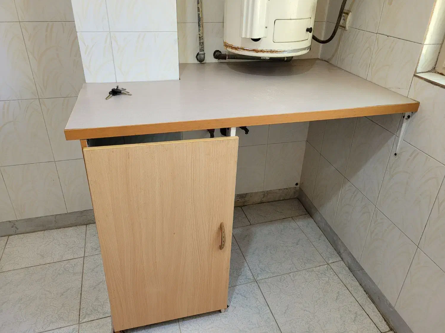 کابینت ام دی اف با سینک و هود|کتابخانه، شلف، قفسههای دیواری|سمنان, |دیوار