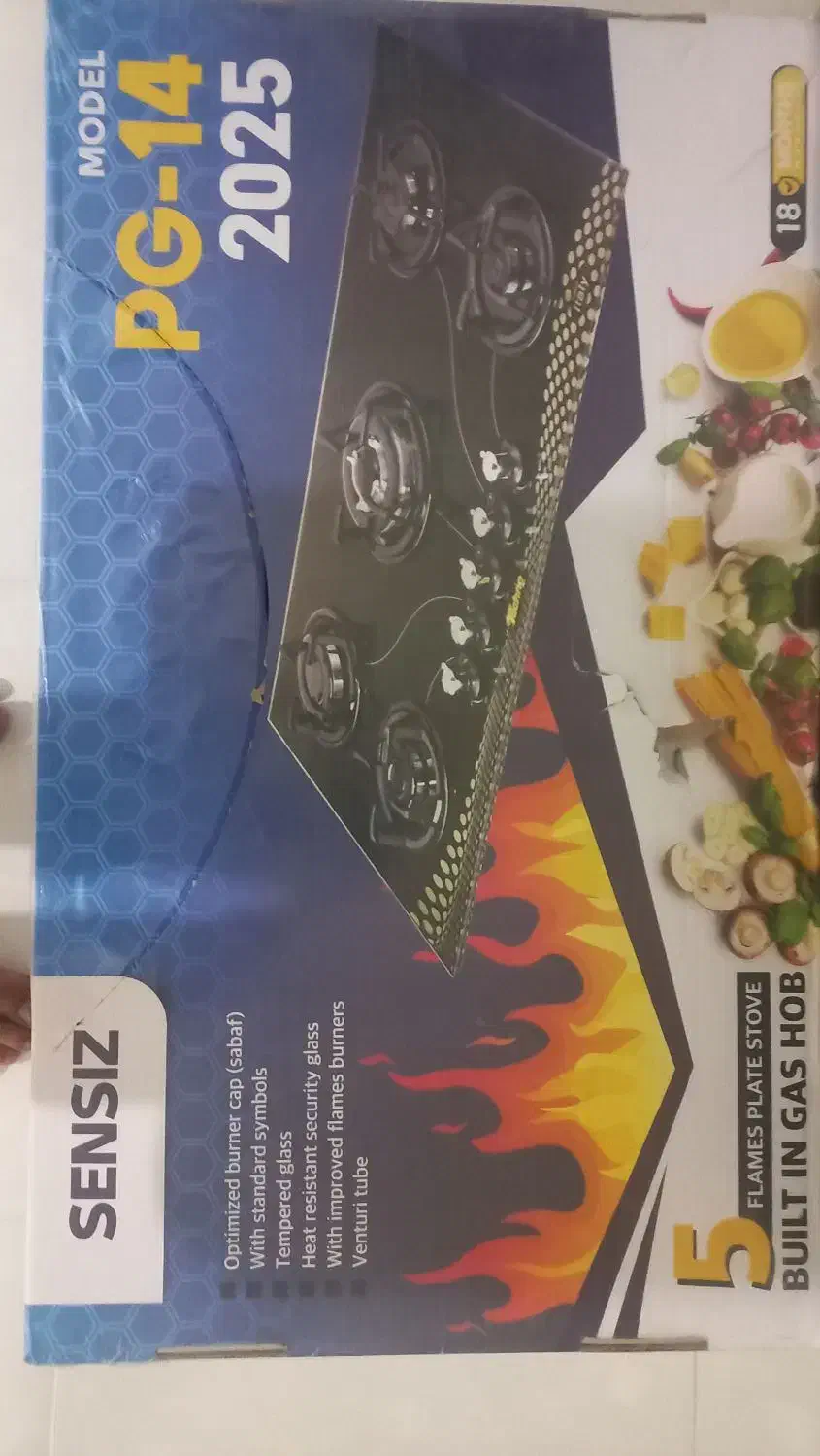 گاز ۵شعله شیشه ای به قیمت میدم قسطی میدم با چک|اجاق گاز و لوازم برقی پخت‌وپز|آزادشهر, |دیوار