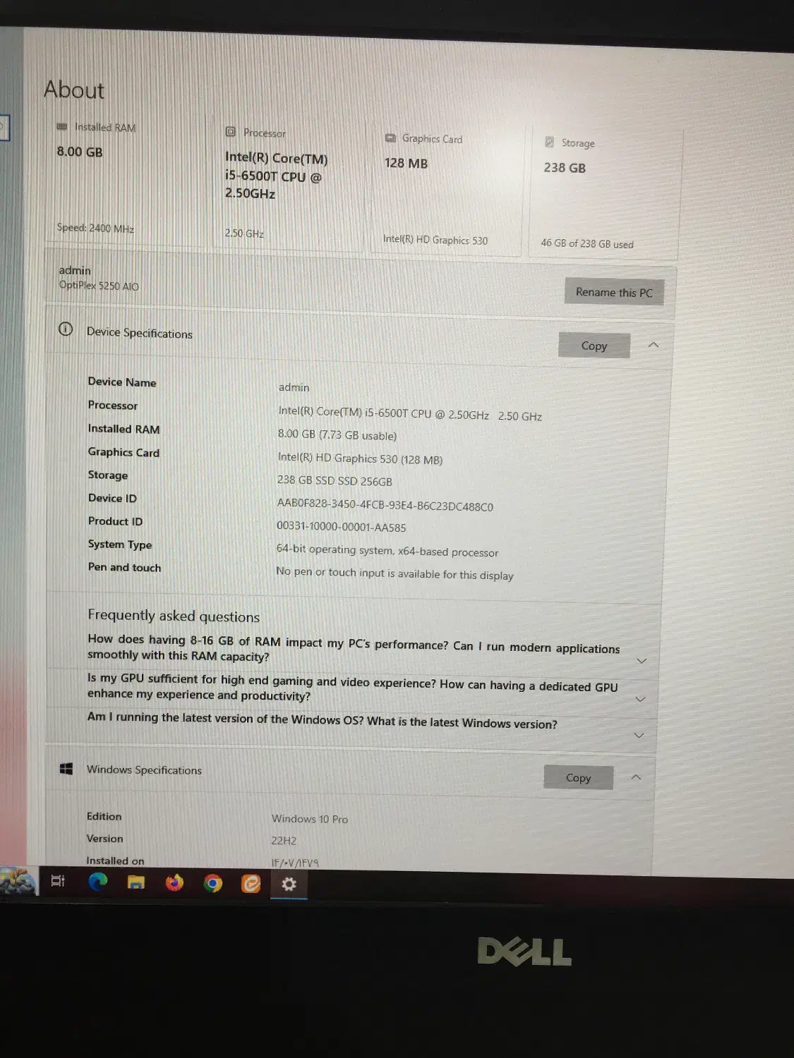 کامپیتور ال این وان dell|رایانه رومیزی|اصفهان, بوستان ناژوان|دیوار