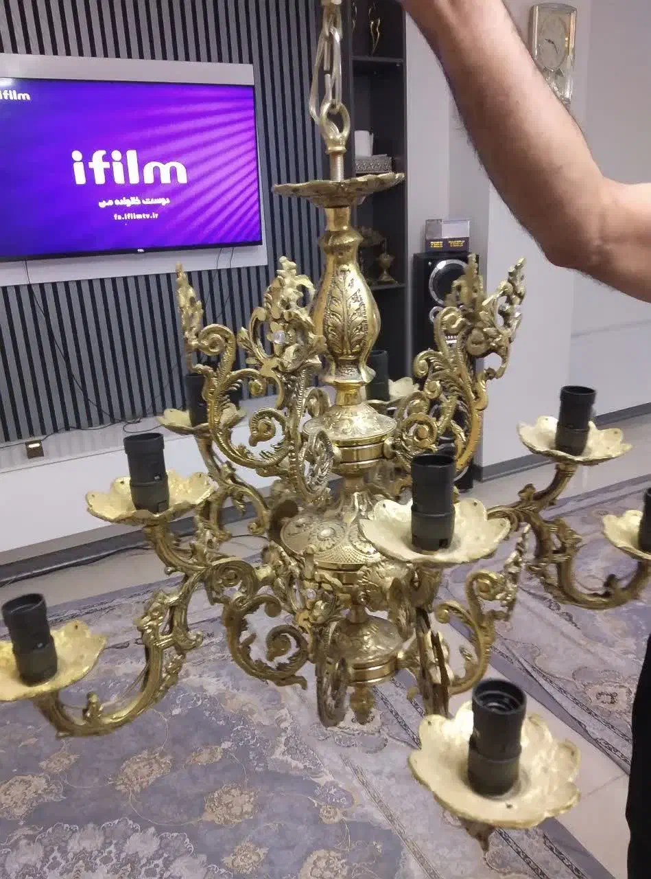 لوستر برنز ۵ شاخه|لوستر و چراغ آویز|فردیس, شهرک شهید حسینی|دیوار