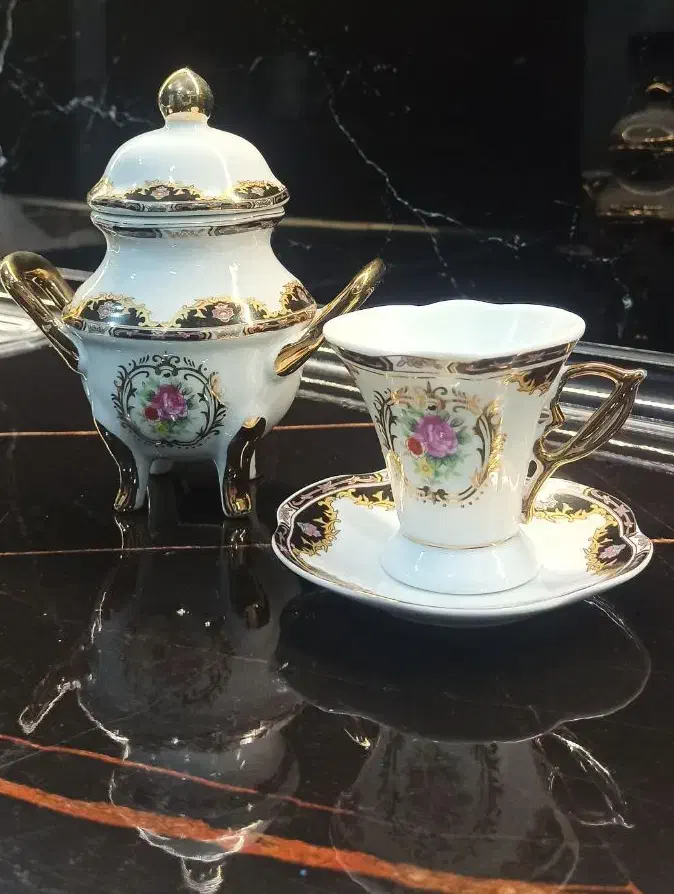 سرویس قهوه خوری طلا کوب اصل ژاپن|کلکسیون اشیاء عتیقه|خشکبیجار, |دیوار