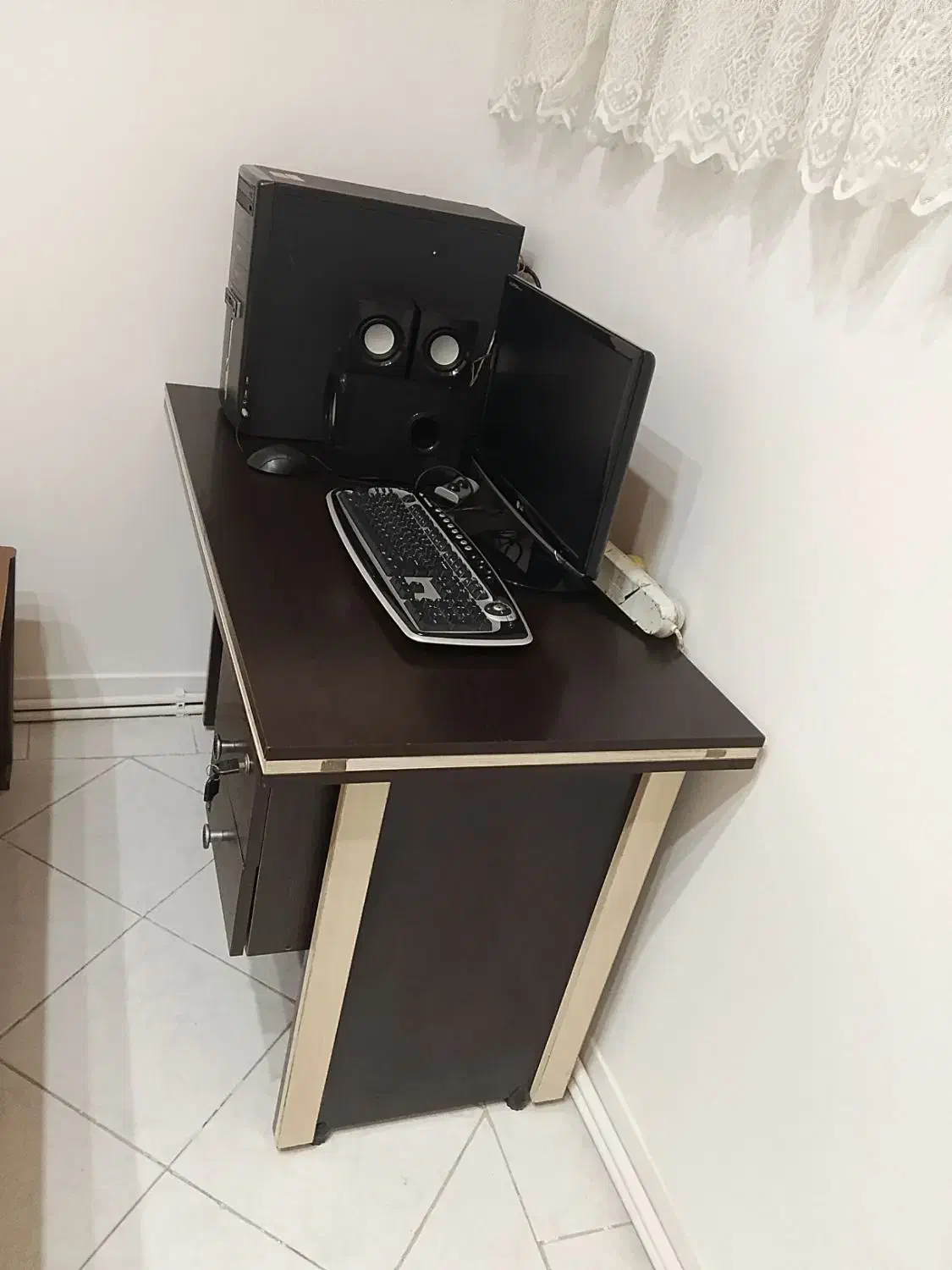 مانیتور و کیس و کیبورد و میز کامپیوتر|رایانه رومیزی|ملارد, |دیوار