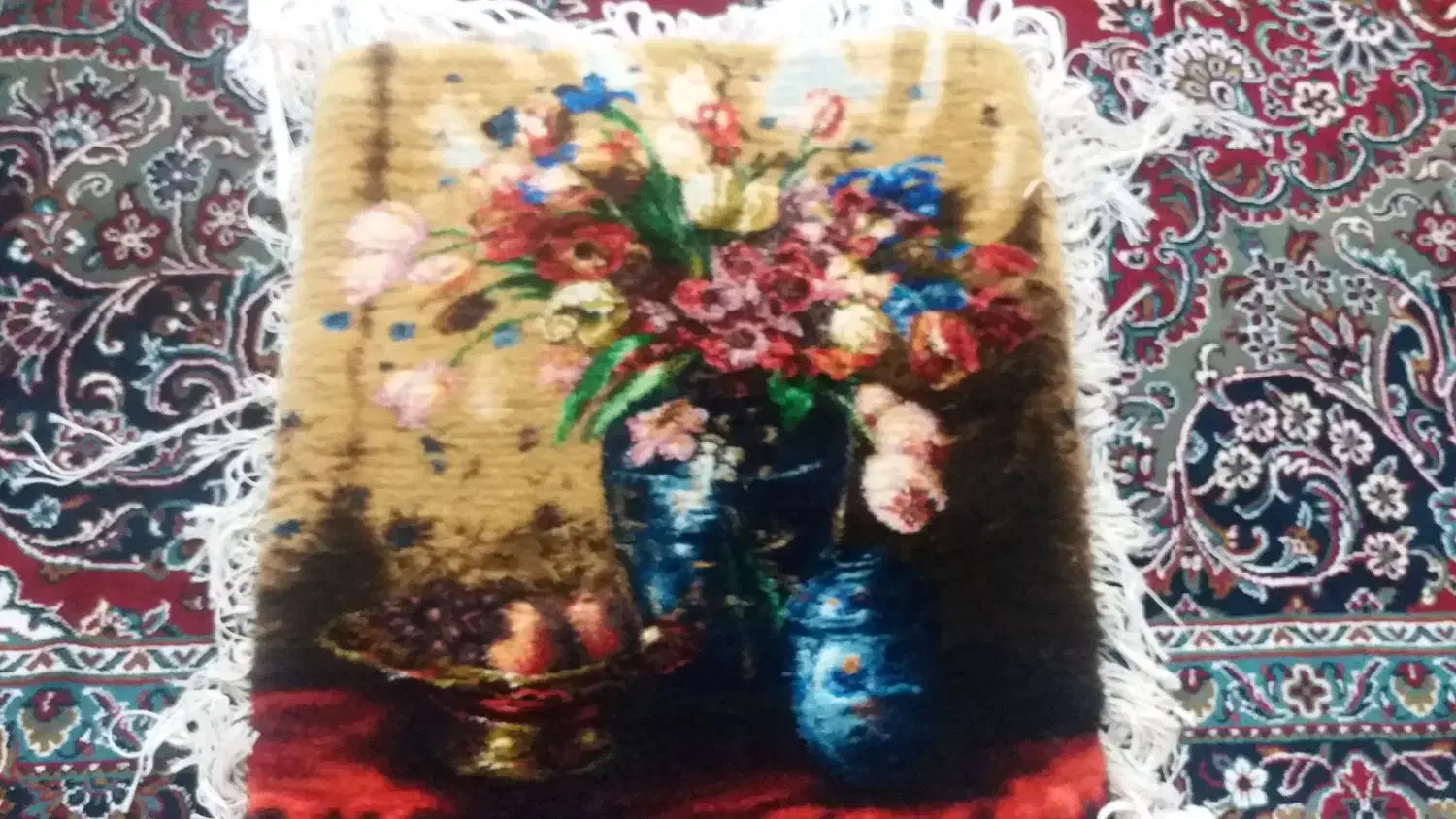 تابلو فرش گل و گلدان|تابلو فرش|قرچک, ولی آباد|دیوار