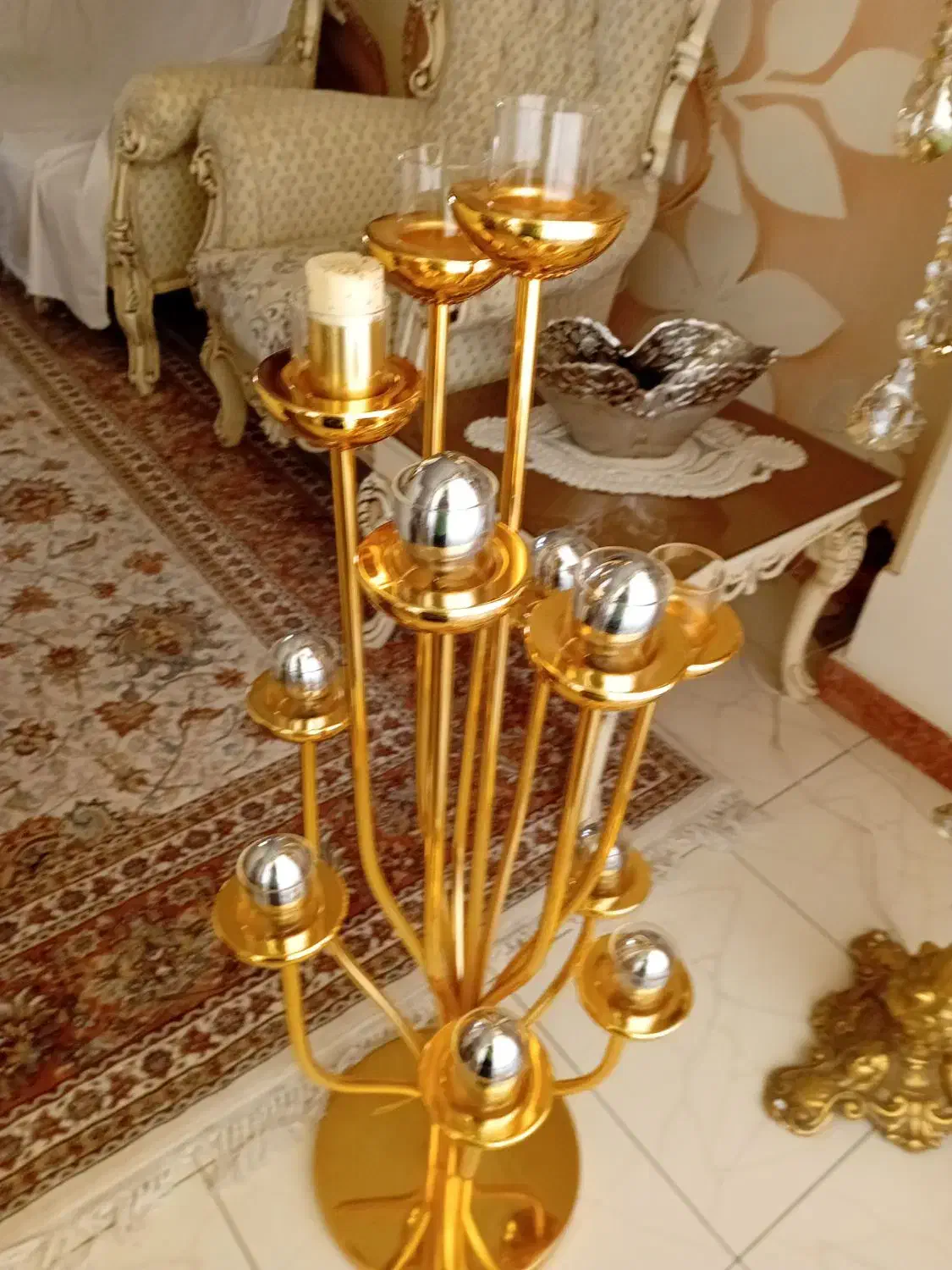 شمدان ۱۳ شاخه طلای|چراغ خواب و آباژور|شهریار, شهریار|دیوار