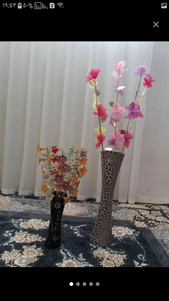 دوتا گلدان زیبا|گل مصنوعی|خرمآباد, |دیوار