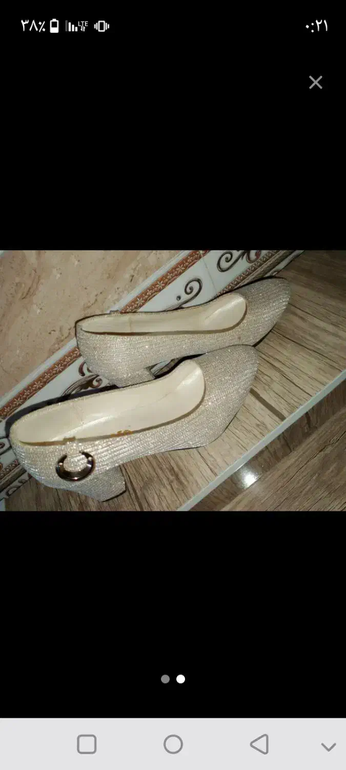فروش کفش مجلسی رنگ طلایی سایز ۳۸|کیف، کفش، کمربند|سرشیو, |دیوار