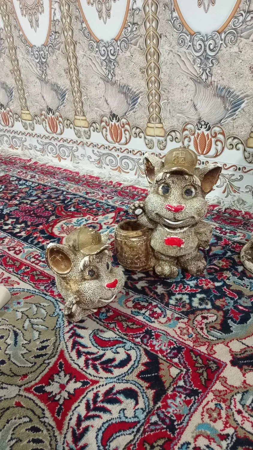 مجسمه خرگوش و گربه|مجسمه، تندیس، ماکت|خاش, |دیوار