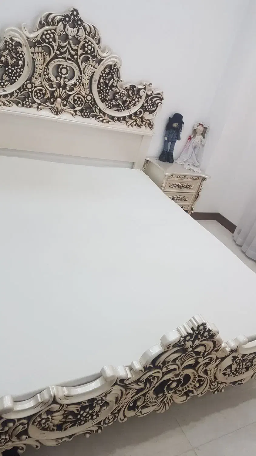 تخت خواب دونفره سلطنتی با چوب راش|تخت و سرویس خواب|همدان, |دیوار