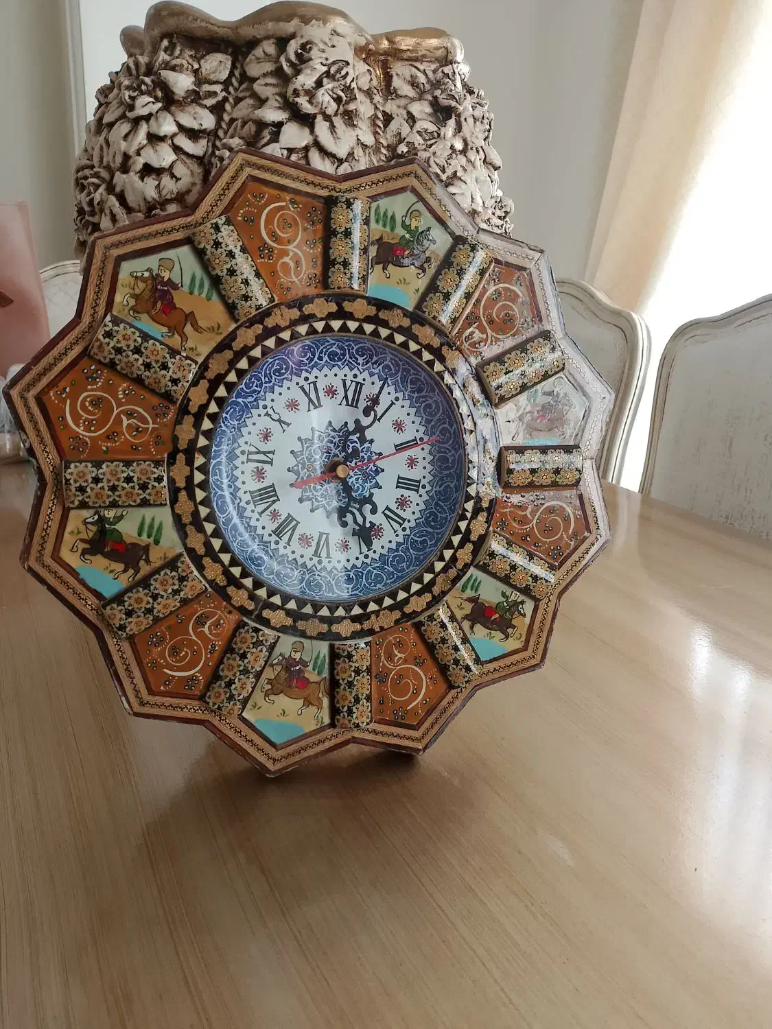 ساعت دیواری خورشیدی طرح خاتم و مینا کاری|ساعت دیواری و تزئینی|پرند, فاز ۵|دیوار