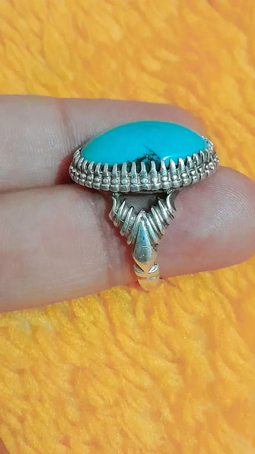 انگشتر نقره فیروزه کرمان رنگ ثابت|جواهرات|کرخه, |دیوار