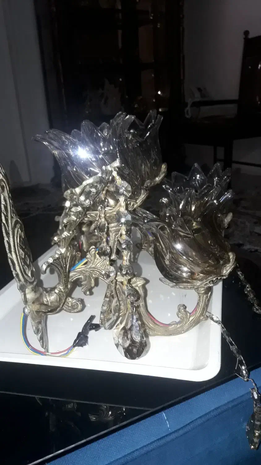 لوستر دیواری  دو شاخه  برنز|لوستر و چراغ آویز|چهارباغ, |دیوار