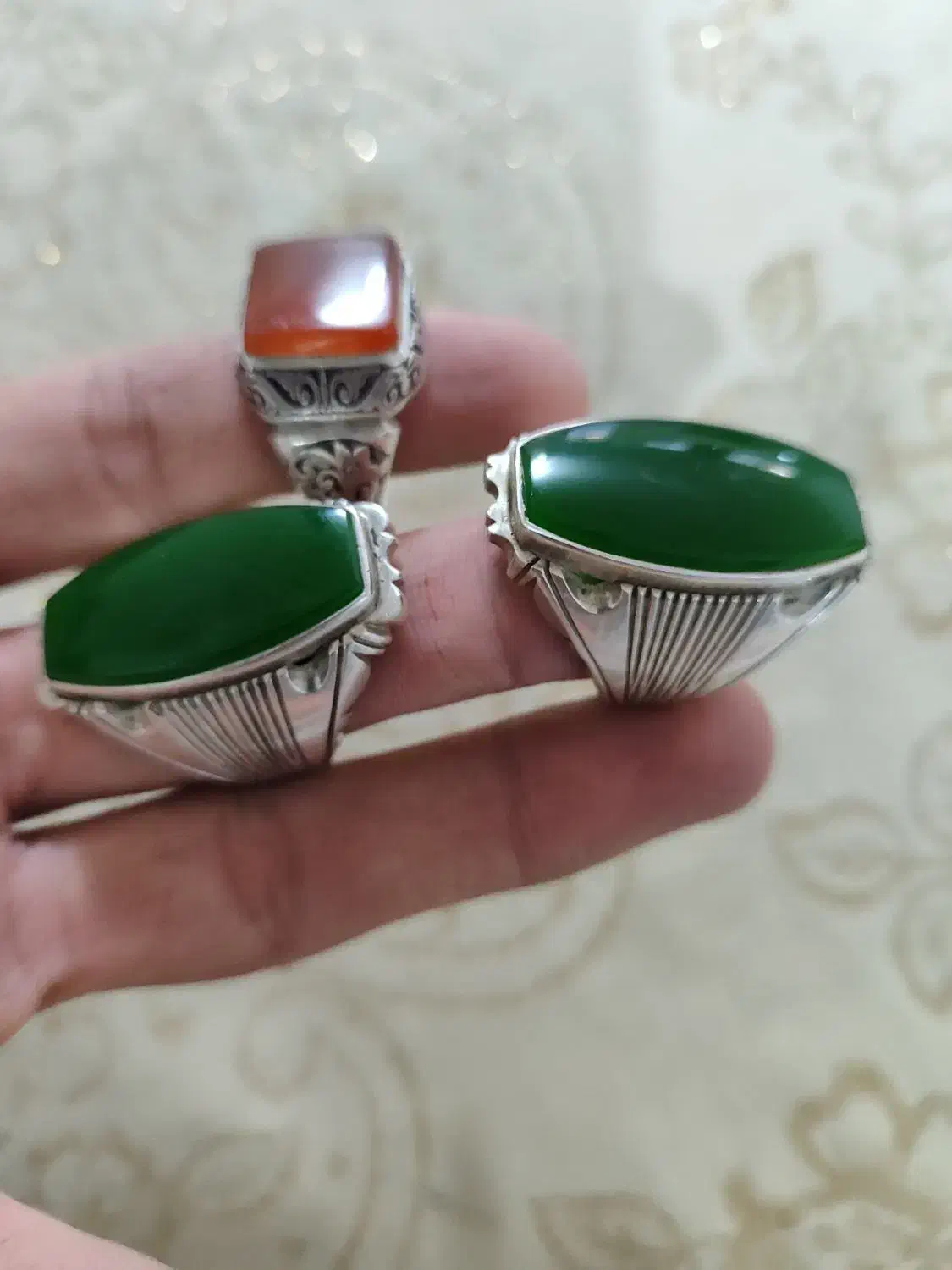 انگشتر عقیق یمنی و عقیق یشم|جواهرات|کاشان, استرک|دیوار