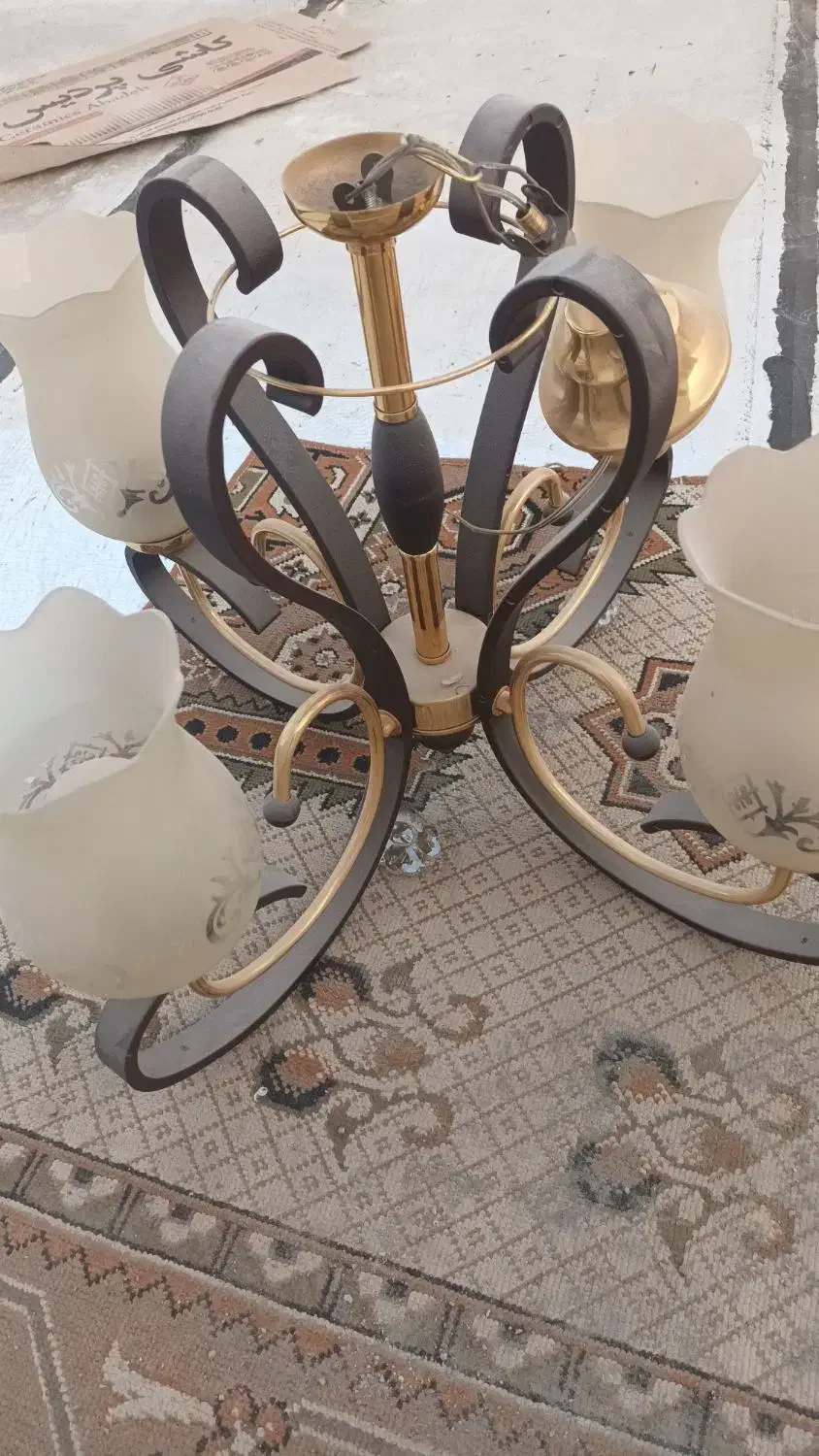 لوستر چوبی و فلزی|لوستر و چراغ آویز|کرج, حسین‌آباد|دیوار