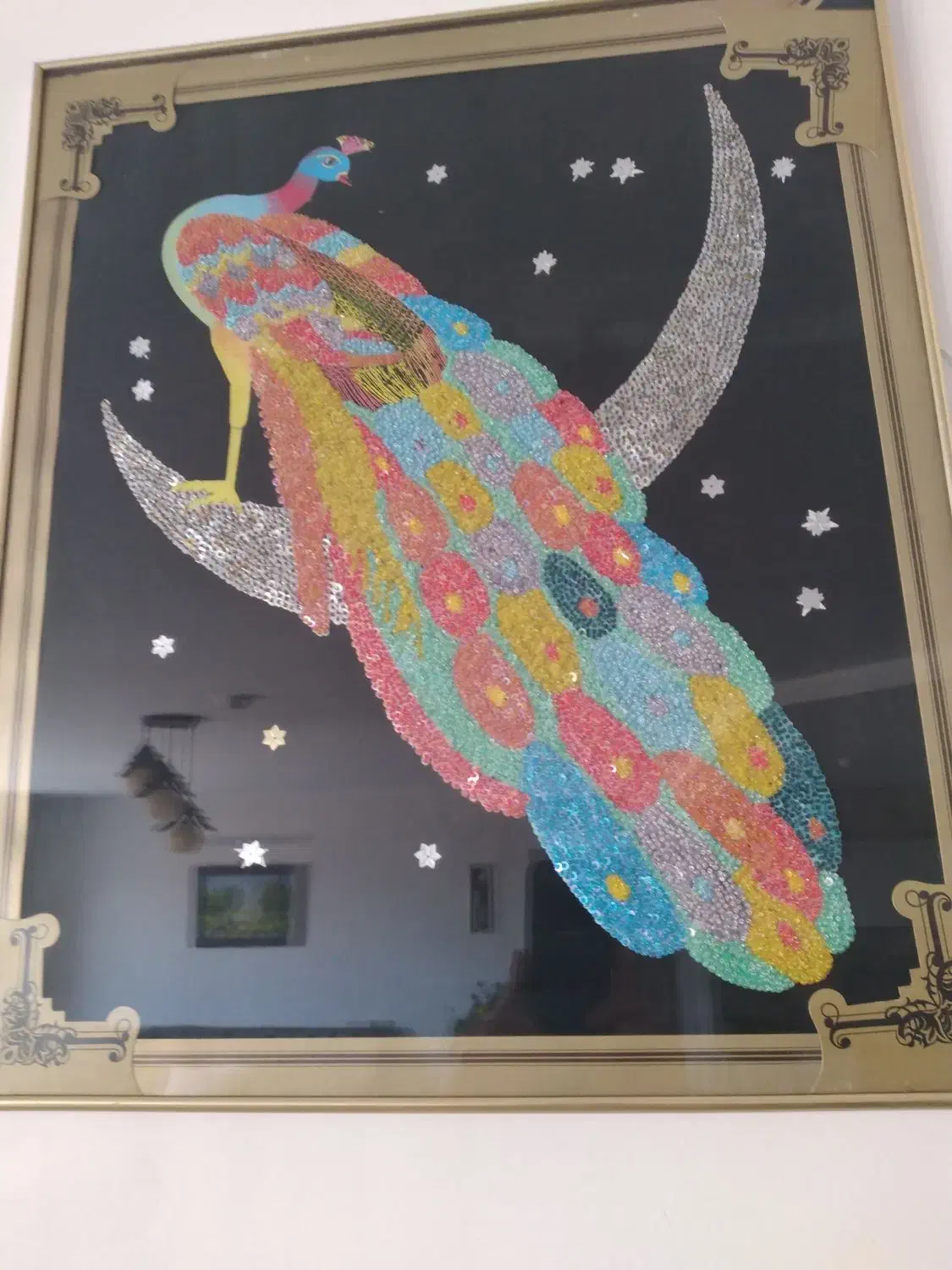 قاب صنایع دستی پولک دوزی|تابلو، نقاشی، عکس|طرقبه, |دیوار