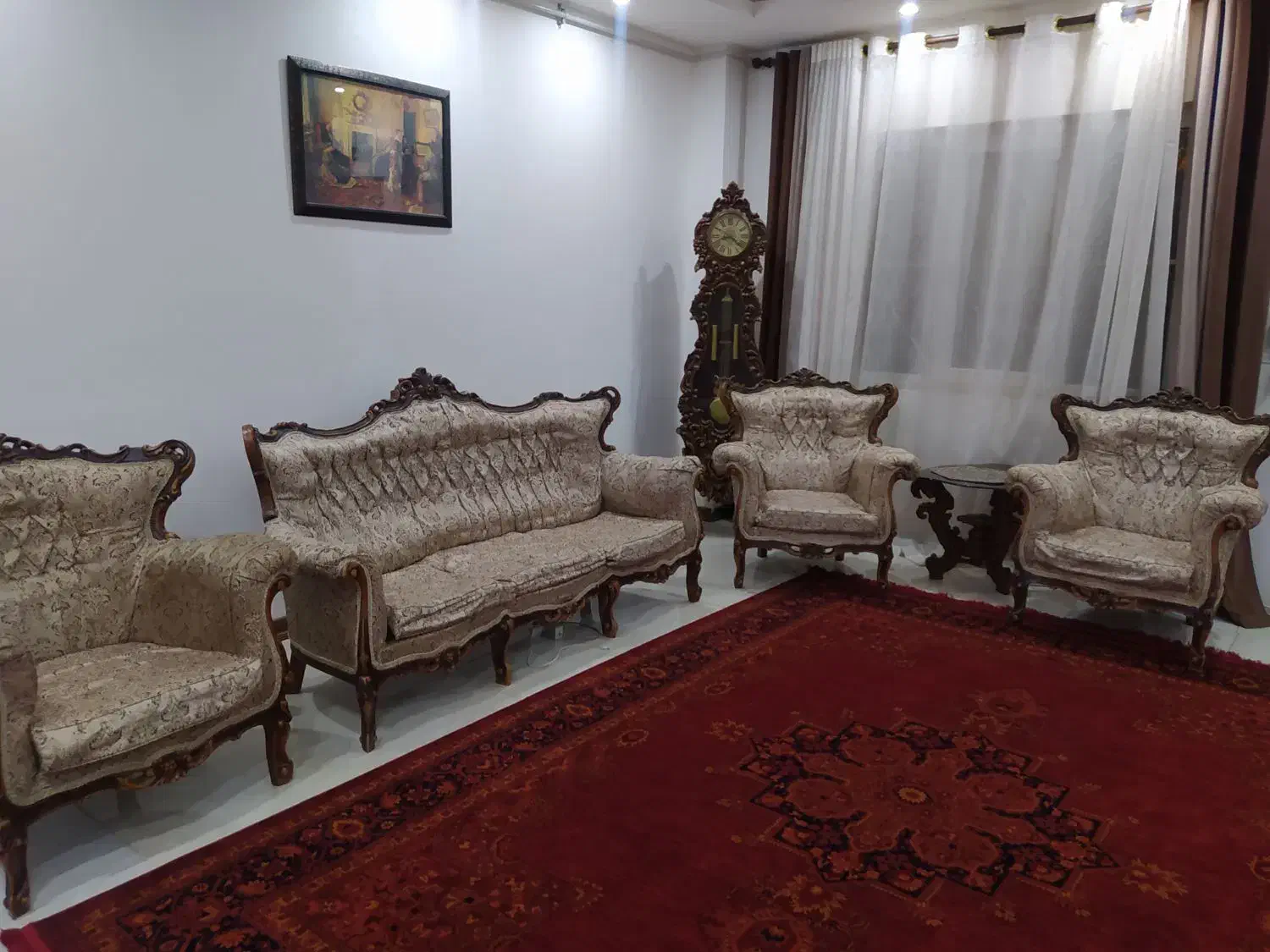 مبل سلطنتی راحتی9نفره چوب راش|مبلمان خانگی و میز عسلی|گنبد کاووس, |دیوار