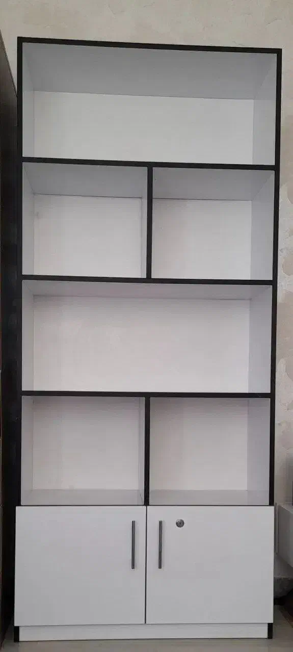 کتابخانه بزرگ به رنگ سفید|کتابخانه، شلف، قفسه‌های دیواری|قزوین, |دیوار