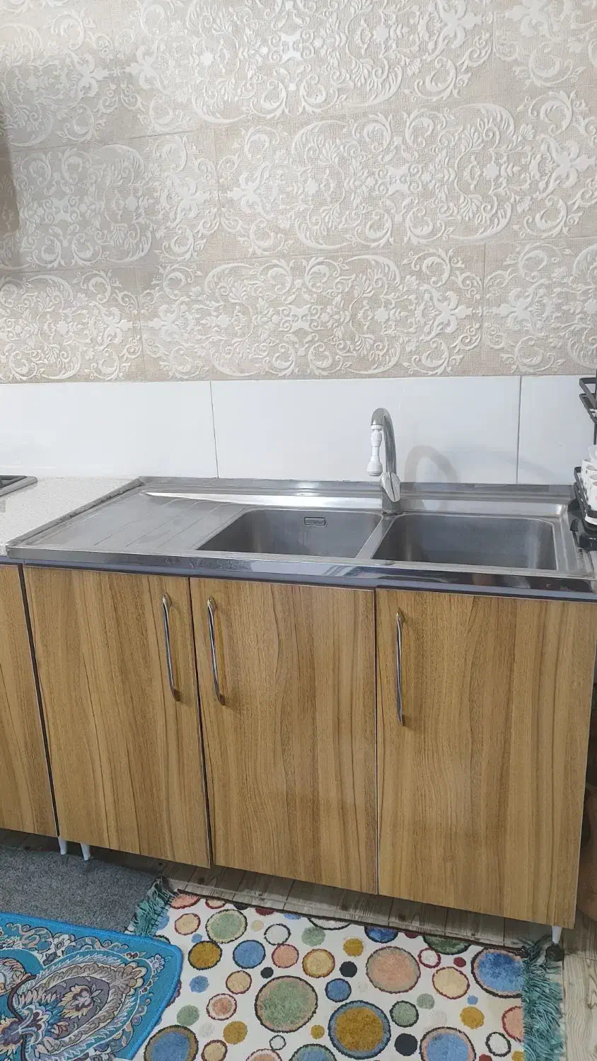 کابینت آشپزخانه زمینی|آب‌چکان و نظم‌دهنده ظروف|چاف و چمخاله, |دیوار