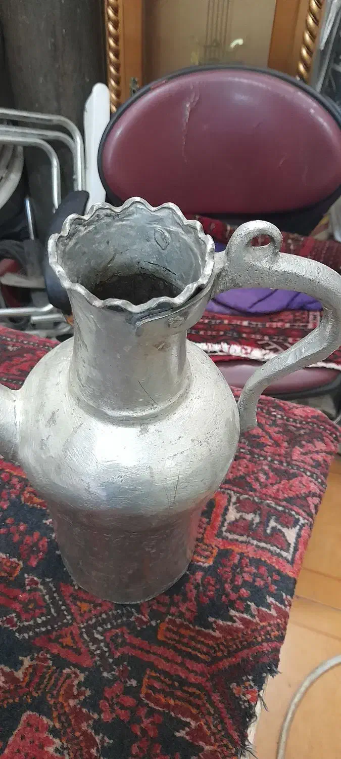 آفتابه مسی قدیمی وملاقه|کلکسیون اشیاء عتیقه|قرچک, مهدیه|دیوار