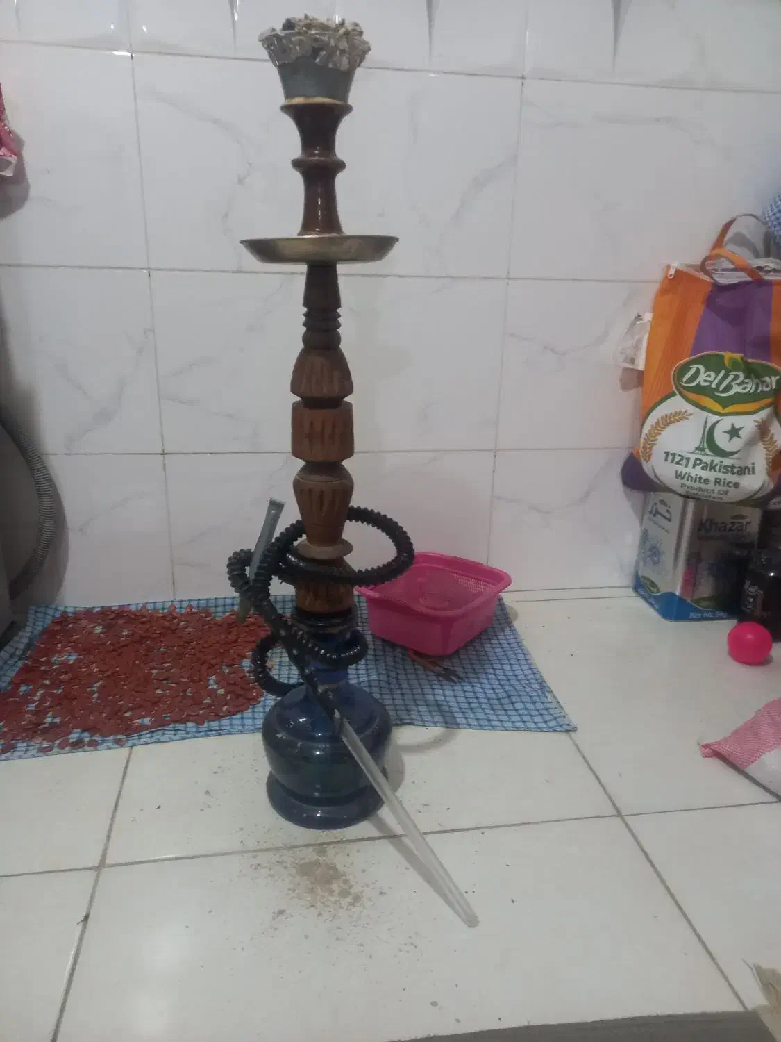 قلیان چوبی|صنایع دستی و سایر لوازم تزئینی|خوشاب, |دیوار