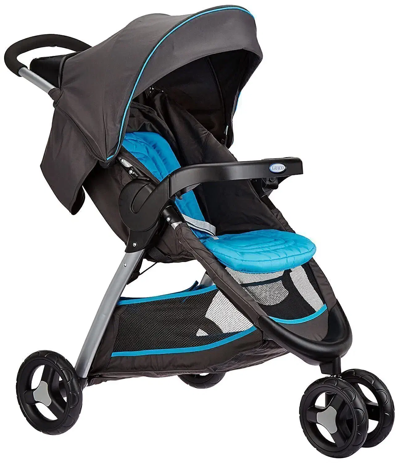 کالسکه تک آبی طوسی سه چرخ گراکو GRACO مدل Fast Act|کالسکه و لوازم جانبی|اهواز, گلستان|دیوار