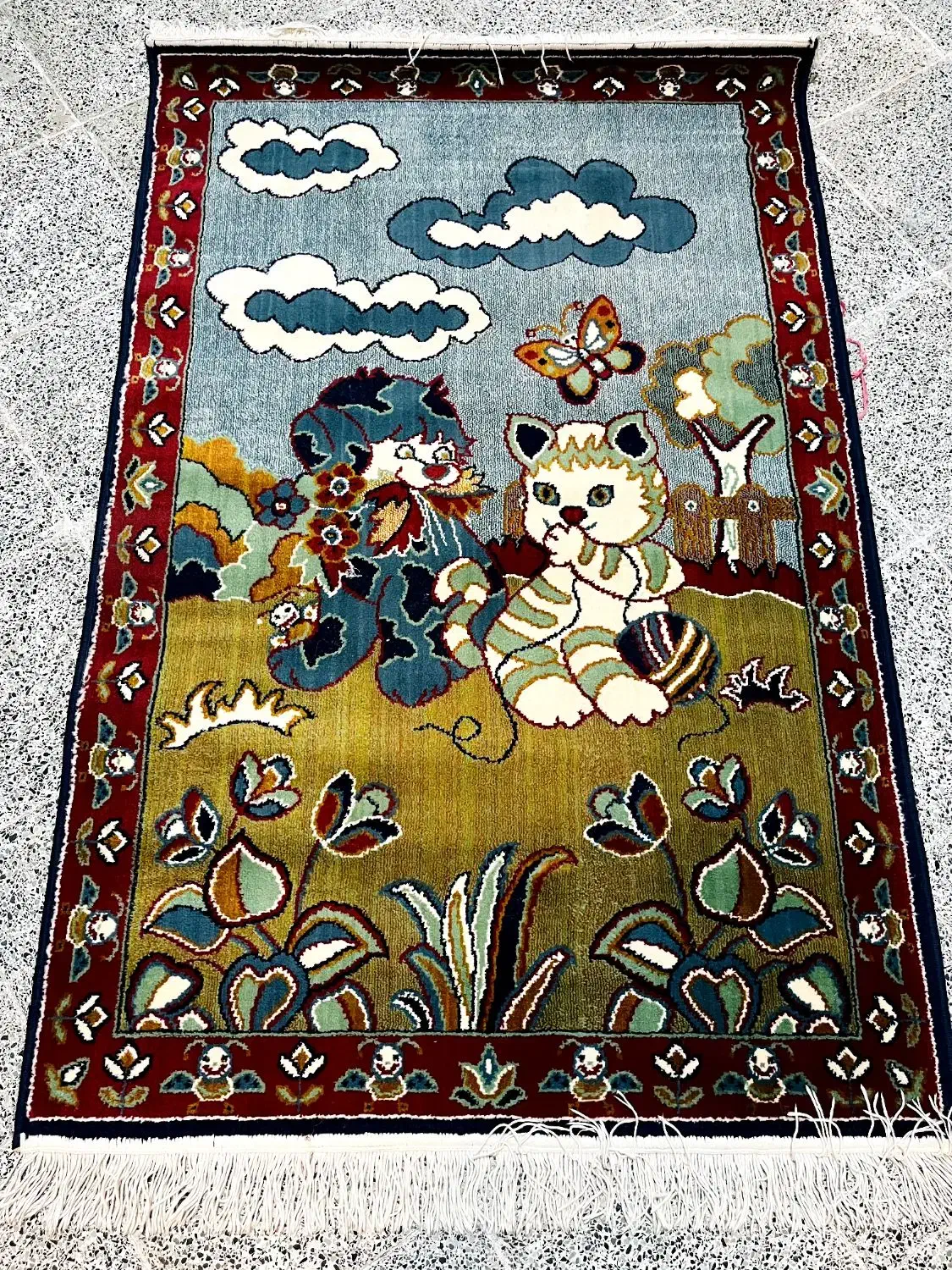 سیسمونی فرش(بچگانه)ابعاد یک در یک و نیم|فرش|دزفول, |دیوار