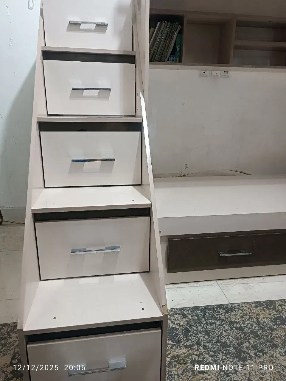 تختخواب mdf  دو طبقه در حد نو|تخت و سرویس خواب|خواف, |دیوار