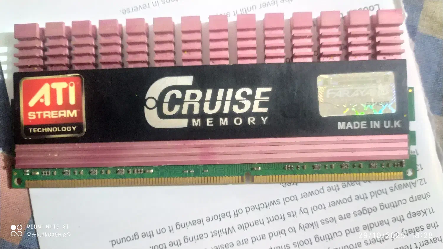 RaM 4GGB CRUISE MEMORY|قطعات و لوازم جانبی رایانه|لاهیجان, شهرک فرهنگیان|دیوار