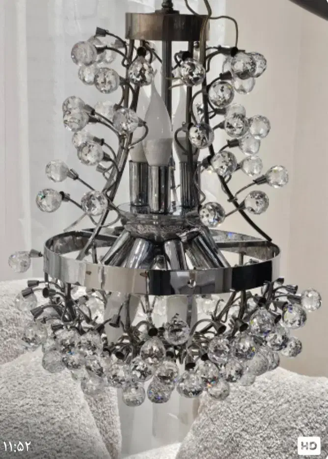 دوعدد لوستر استیل باگوی بزرگتره ۳۸۰۰وکوچکتر۲۱۰۰|لوستر و چراغ آویز|اصفهان, آبشار|دیوار