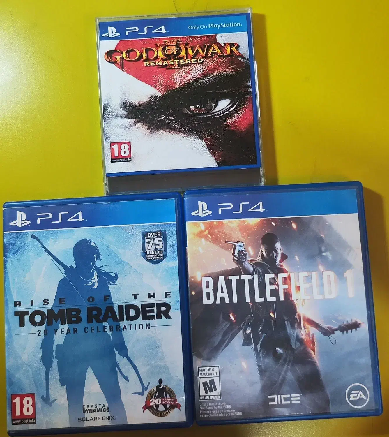 دیسک بازی battlefield God of war tomb raider . ps4|کنسول، بازی ویدئویی و آنلاین|شیراز, لاله|دیوار