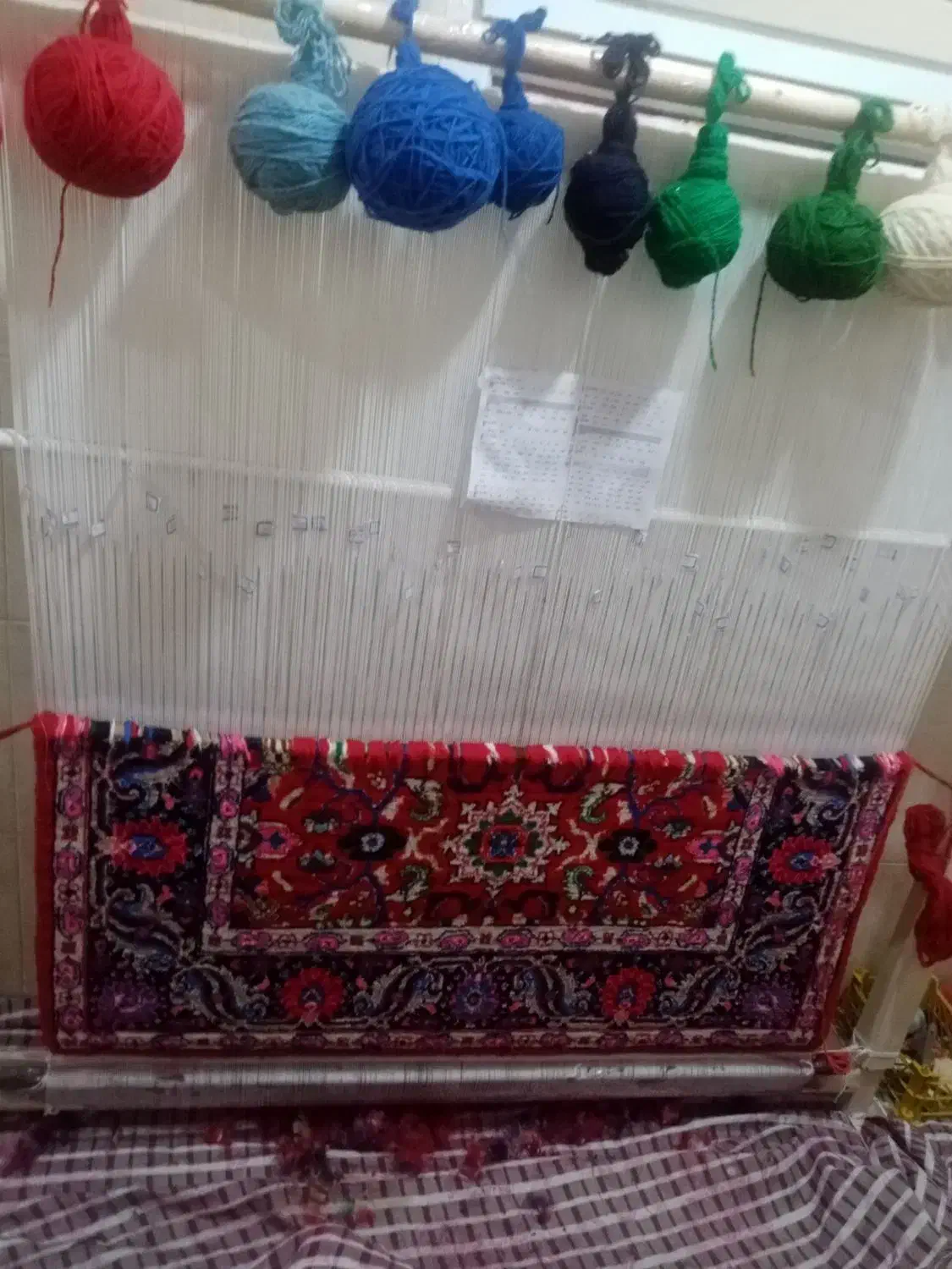 فرش دستبافت طرح چهار چنگ، زر و نیم|فرش|ملایر, |دیوار