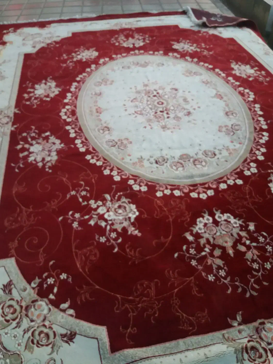 یک جفت فرش ۱۲متری زرشکی سالم و شسته شده|فرش|قزوین, |دیوار