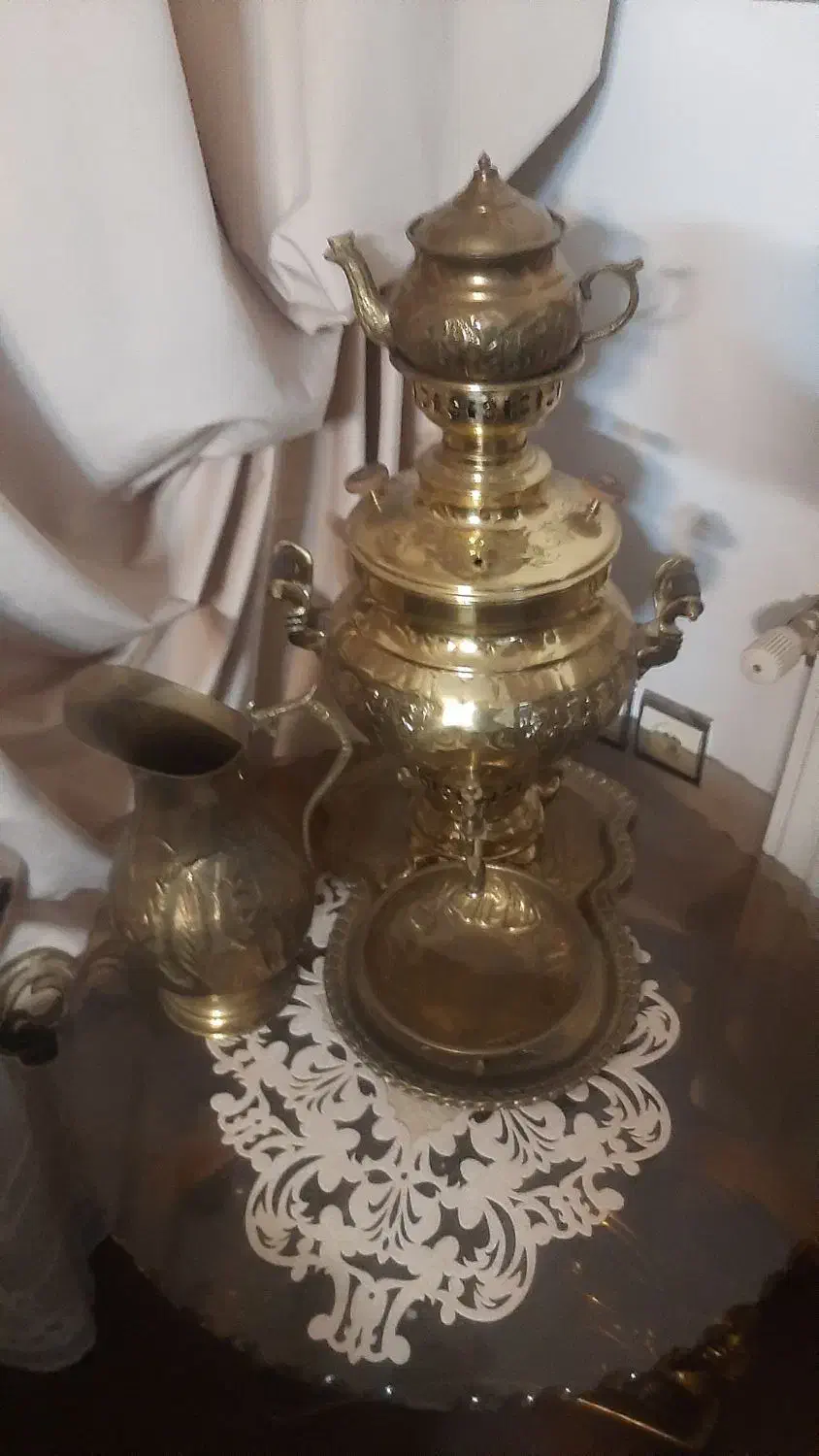 سماور برنز|سماور، چای‌ساز، قهوه‌ساز|تاکستان, |دیوار
