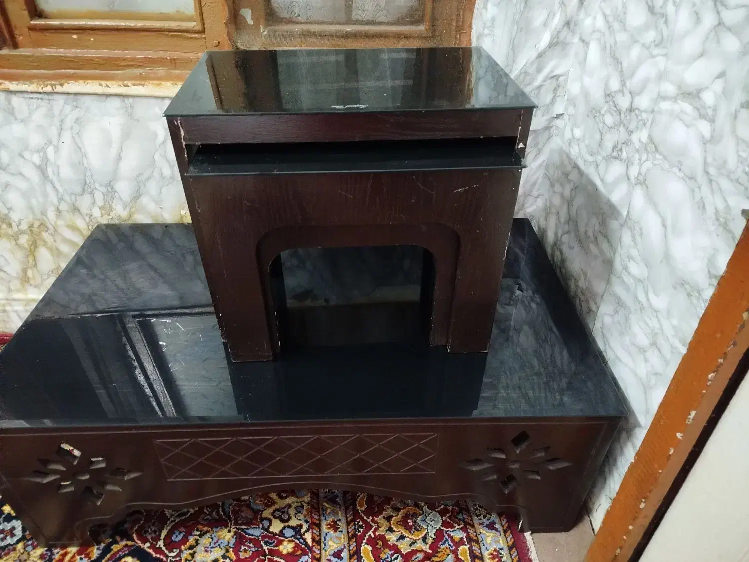 میز جلو مبلی ۴تیکه|مبلمان خانگی و میز عسلی|کیاشهر, |دیوار