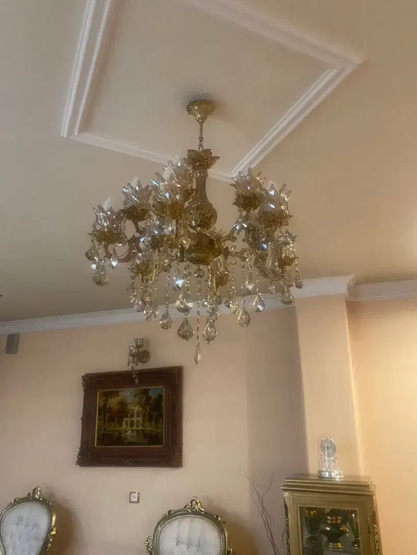 لوستر برنز اصل ۶ شاخه و۵ شاخه با دیوارکوب شیک|لوستر و چراغ آویز|اصفهان, فیض|دیوار