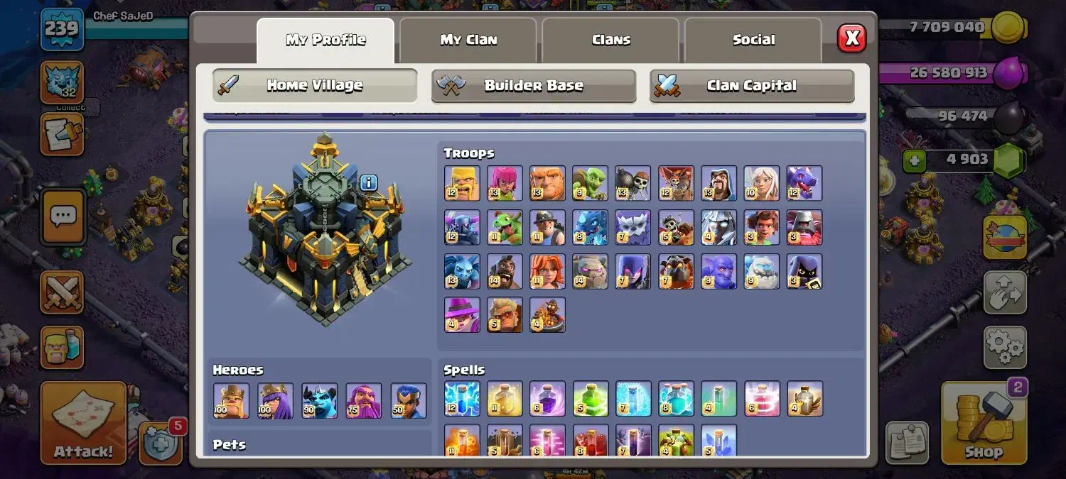 اکانت کلش آف کلنز تان ۱۷|کنسول، بازی ویدئویی و آنلاین|شهریار, شهریار|دیوار