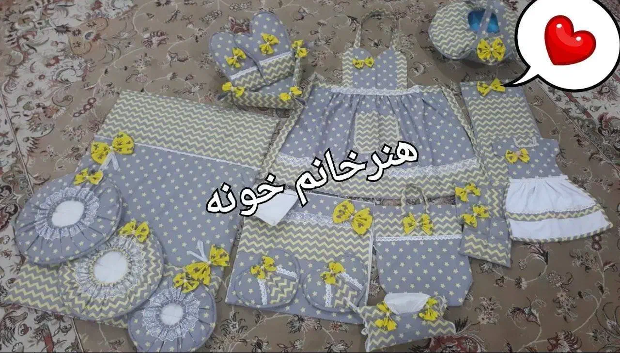 دوخت سرویس اشپزخانه با کیفیت ودوخت روتشکی وروبالشی|سفره، حوله، دستمال آشپزخانه|تاکستان, |دیوار