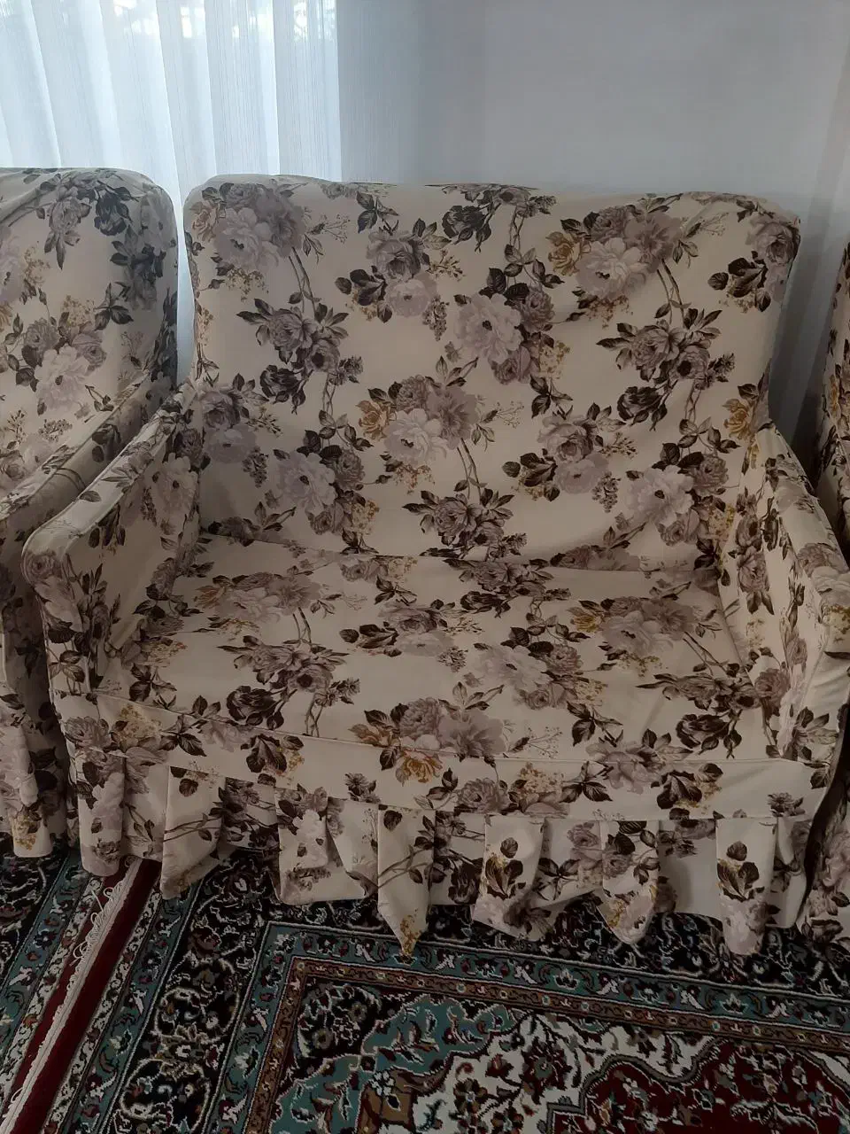 مبل ۷ نفره با روکش|مبلمان خانگی و میز عسلی|لشت نشا, |دیوار