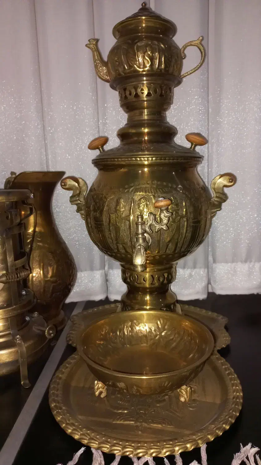 سماور ذغالی سیاه قلم|سماور، چای‌ساز، قهوه‌ساز|ری, سیزده آبان|دیوار