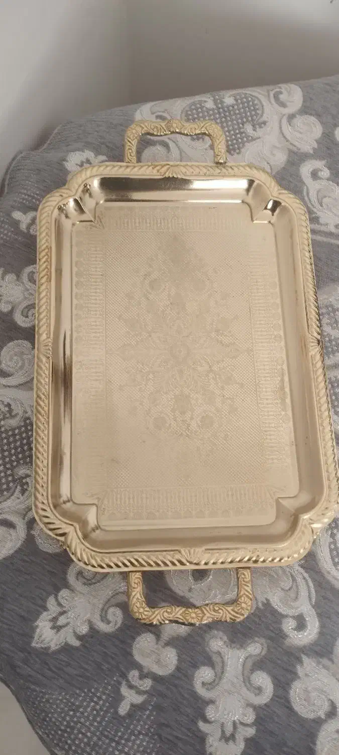 سینی طلایی برای چهل و پنج سال پیش|کلکسیون اشیاء عتیقه|رشت, کوی حسینی|دیوار