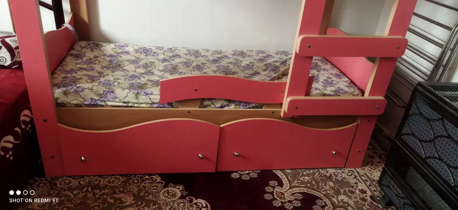 تخت دوطبقه،همراه تشک،۵تومان|تخت و سرویس خواب|شیروان (خراسان), |دیوار