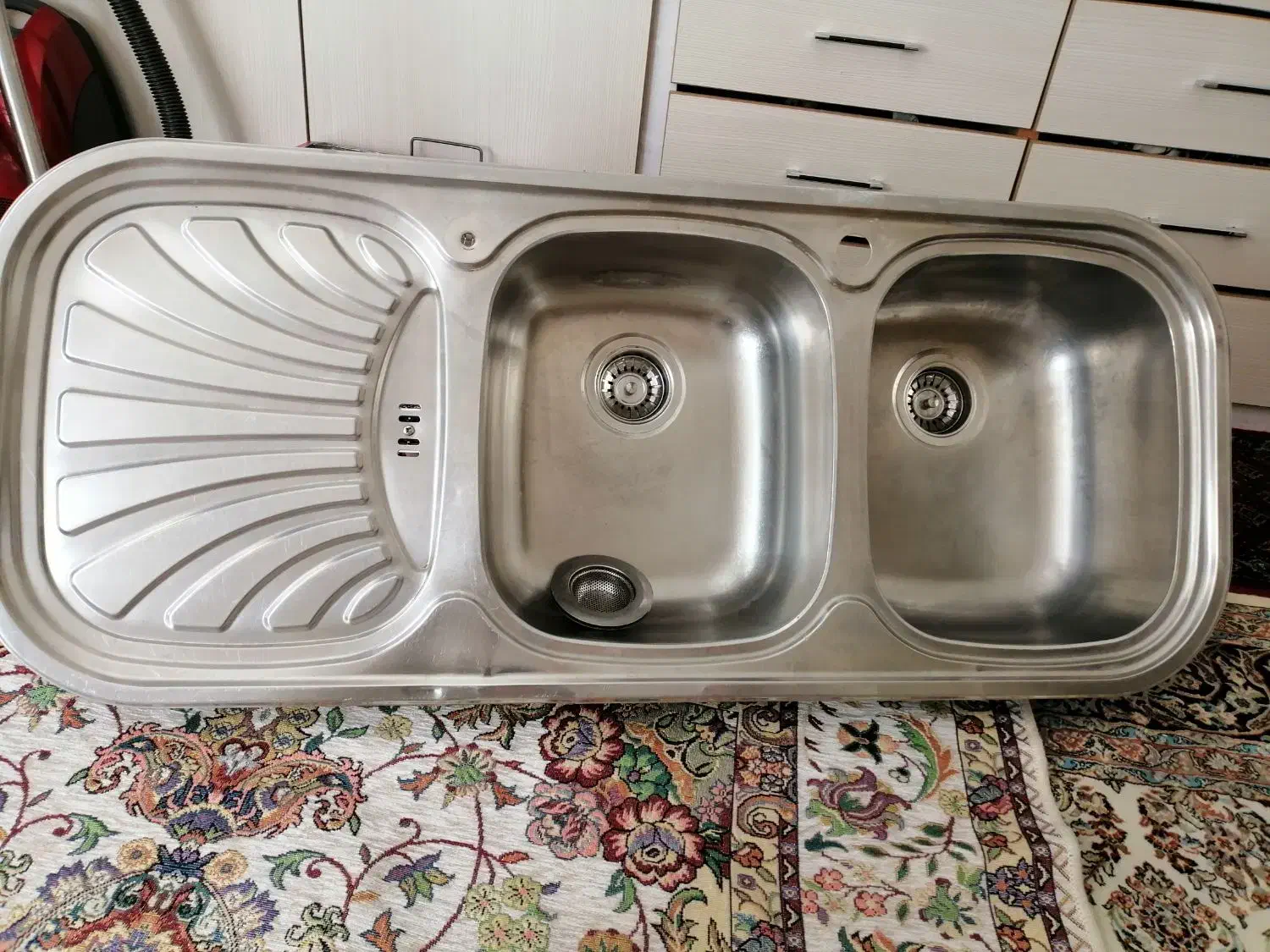 سینک دو کاسه استیل فرامکو|آب‌چکان و نظم‌دهنده ظروف|سنندج, |دیوار