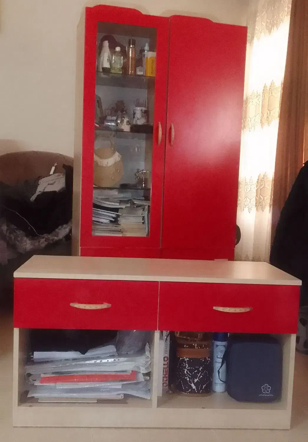 سرویس چوبی کامل اتاق بچه|بوفه، ویترین، کنسول|آمل, |دیوار