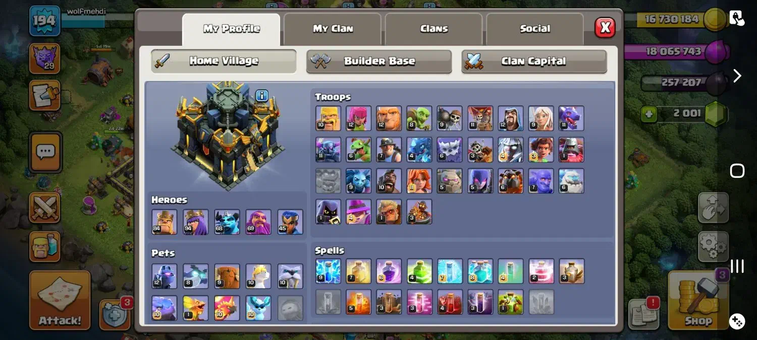 اکانت کلش اف کلنز|کنسول، بازی ویدئویی و آنلاین|شیراز, شاهچراغ|دیوار